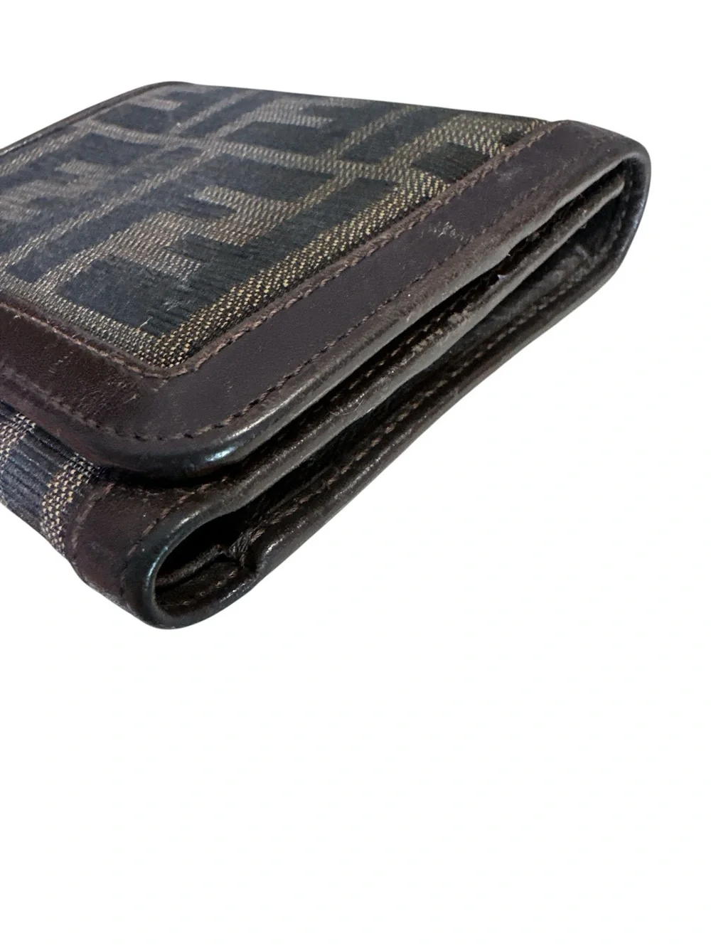 Fendi Brown and Black Zucca Canvas Bi-Fold Wallet